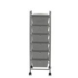 Urban Shop 6 Drawer Rolling Storage Cart, Grey