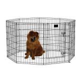 MidWest Foldable Metal Dog Exercise Pen / Pet Playpen. Black w/ door, 24"W x 36"H