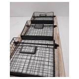 Deco 79 Farmhouse Metal Holder Wall Mounted Rack for Magazines, Books, Newspapers, Bathroom, Family Room, Office, Den, 14" L x 4" W x 36" H, Black/Brown