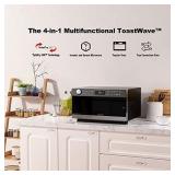 Galanz GTWHG12S1SA10 4-in-1 ToastWave with TotalFry 360, Convection, Microwave, Toaster Oven, Air Fryer, 1000W,1.2 Cu.Ft, LCD Display, Cook, Sensor Reheat, Stainless Steel