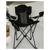 AsterOutdoor Camping Folding Chair Padded Quad Arm Chair with Large Cup Holders, Side Organizer & Back Pocket for Outdoor, Camp, Indoor, Patio, Fishing, Supports 350lbs