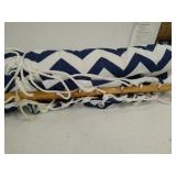 Y- STOP 13.2FT Hammocks with Pillow, Quilted Fabric Hammock with Chains and Hooks for Outdoor, Indoor, Double Solid Wood, Max 440 Lbs, for Two Person, Blue Wave