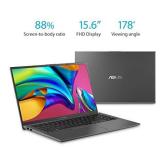 ASUS VivoBook 15 Thin and Light Laptop, 15.6 FHD Display, Intel i3-1005G1 CPU, 8GB RAM, 128GB SSD, Backlit Keyboard, Fingerprint, Windows 10 Home in S Mode, Slate Gray, F512JA-AS34