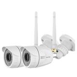 wansview Outdoor Security Camera, wansview 1080P Wireless WiFi Home Surveillance Waterproof Camera with Night Vision, Motion Detection, Remote Access, Works with Alexa -W4-2PACK