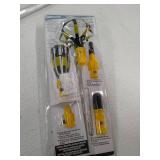 Designers Edge E3001 Light Changing Kit Foot Metal Telescopic Pole, Baskets, Suction Cup and Broken Bulb Changers, Versatile Use, 5 Accessories Included, 11 Feet Tall, 1 Count (Pack of 1), Yellow