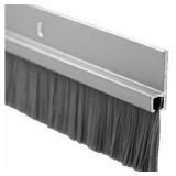 Pemko - 18100CNB36 Door Bottom Sweep, Clear Anodized Aluminum with 1" Gray Nylon Brush insert, 0.25"W x 1.875" H x 36" L