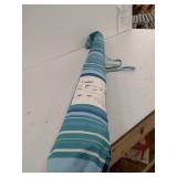 OutdoorMaster Beach Umbrella with Sand Bag - 6.5ft Beach Umbrella with Sand Anchor, UPF 50+ PU Coating with Carry Bag for Patio and Outdoor - Light Blue Striped