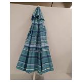 OutdoorMaster Beach Umbrella with Sand Bag - 6.5ft Beach Umbrella with Sand Anchor, UPF 50+ PU Coating with Carry Bag for Patio and Outdoor - Light Blue Striped