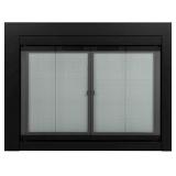 Pleasant Hearth AT-1000 Ascot Fireplace Glass Door, Black, Small