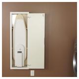Household Essentials 18100-1 StowAway In-Wall Ironing Board Cabinet with Built-In Ironing Board | White | Cut into Wall to Install