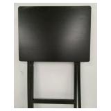 Amazon Basics Classic TV Dinner Folding Trays with Storage Rack, Black - Set of 4