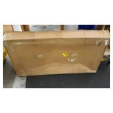 AxcessAbles ES-01 Event Podium DJ Table Facade, 2ft 9" Standing Desk Height, 39.5" W x 19.5"D Work Surface. Video Light Projector Display Booth. Portable with Carrying Bag, Black, White Scrim.