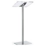 Displays2go CLRLECBNDS Floor Standing Speaking Podium, Slanted Top, Quick Assembly, Silver