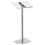 Displays2go CLRLECBNDS Floor Standing Speaking Podium, Slanted Top, Quick Assembly, Silver