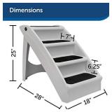 PetSafe CozyUp Folding Pet Steps - Pet Stairs for Indoor/Outdoor at Home or Travel - Dog Steps for High Beds - Siderails, Non-Slip Pads - Durable, Support up to 150 lbs - Extra Large, Gray
