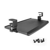 EHO Clamp-On Retractable Adjustable Keyboard Tray, Under Desk Ergonomic Keyboard Tray - Easy Tool-Free Install - Small Surface 20" x 11.5"