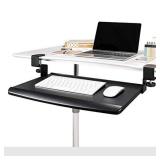 EHO Clamp-On Retractable Adjustable Keyboard Tray, Under Desk Ergonomic Keyboard Tray - Easy Tool-Free Install - Small Surface 20" x 11.5"