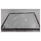 Hamilton Hills Clean Large Modern Black Frame Wall Mirror | Contemporary Premium Silver Backed Floating Glass Panel Vanity or Bathroom Mirrored Rectangle Hangs Horizontal or Vertical 22" x 30"