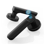 Keyless Entry Fingerprint Door Lock, Biometric Smart Deadbolt Lock, Security Handle Lock for Home, Apartment, Office and Bedroom, Black