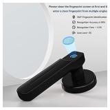 Keyless Entry Fingerprint Door Lock, Biometric Smart Deadbolt Lock, Security Handle Lock for Home, Apartment, Office and Bedroom, Black