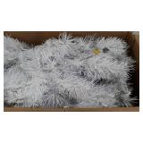 National Tree Company Pre-lit Artificial Christmas Tree | Includes Pre-strung White Lights and Stand | White With Silver Glitter | Winchester White Pine - 7 ft