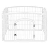 IRIS USA 4-Panel Pet Playpen with Door, Size 35.25"L x 35.25"W x 24"H CI-604, White