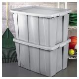 Sterilite 16796A04 Storage Tote, 30 gallon, Cement Lid and Base (Pack of 4)