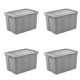 Sterilite 16796A04 Storage Tote, 30 gallon, Cement Lid and Base (Pack of 4)