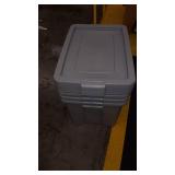 Sterilite 16796A04 Storage Tote, 30 gallon, Cement Lid and Base (Pack of 4)