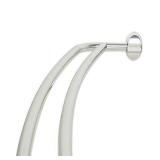Zenna Home NeverRust Aluminum Double Curved Rustproof Shower Rod, 45 to 72 Inches, Chrome, Model Number: E35604SS