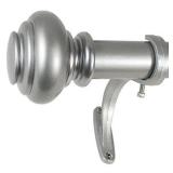 Decopolitan 1-Inch Urn Single Window Treatment Rod Set, 72 to 144-Inch, Antique Silver