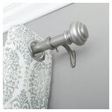 Decopolitan 1-Inch Urn Single Window Treatment Rod Set, 72 to 144-Inch, Antique Silver