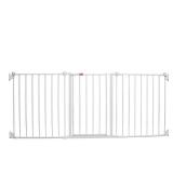 Regalo Open Area Baby Gate in White, up to 76" with Walk Through Door