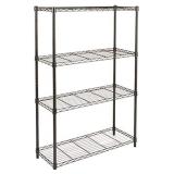 Amazon Basics 4-Shelf Adjustable, Heavy Duty Storage Shelving Unit (350 lbs loading capacity per shelf), Steel Organizer Wire Rack, Black (36L x 14W x 54H)