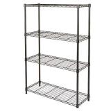 Amazon Basics 4-Shelf Adjustable, Heavy Duty Storage Shelving Unit (350 lbs loading capacity per shelf), Steel Organizer Wire Rack, Black (36L x 14W x 54H)