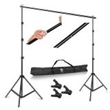 SH 2.6 X 3M Adjustable Background Stand Background Support Kit Removable with Carry Bag for Hanging Background Cloth