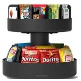 Mind Reader SNACKCAR Supreme Snack organizer, 14 x 14.5 Round, Black