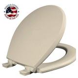 Mayfair 847SLOW 006 Kendall Slow-Close, Removable Enameled Wood Toilet Seat that will Never Loosen, 1 Pack Round - Premium Hinge, Bone