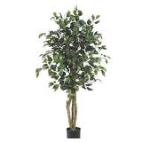 Nearly Natural 5299 Ficus Silk Tree, 4-Feet, Green