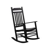 B&Z KD-30B Wooden Rocking Chair Classic Porch Rocker Outdoor Indoor Black