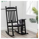 B&Z KD-30B Wooden Rocking Chair Classic Porch Rocker Outdoor Indoor Black