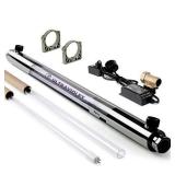 iSpring UVF55FS Whole House UV Water Filter with Smart Flow Sensor Switch, 55W, 12 GPM