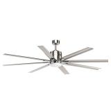 Vast Collection 72-Inch 8-Blade Gray Modern Ceiling Fan