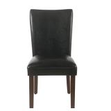HomePop Parsons Upholstered Accent Dining Chair, Set of 2, Black Faux Leather
