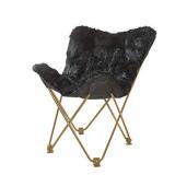 Urban Shop Mongolian Butterfly Chair, Black