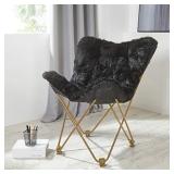 Urban Shop Mongolian Butterfly Chair, Black