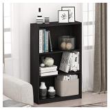 FURINNO JAYA Simple Home 3-Tier Adjustable Shelf Bookcase, Black