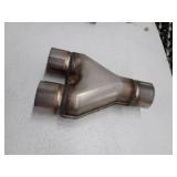 Exhaust Y Pipe 2.5" Inlet, A-KARCK 409 Stainless Steel 2.5" Outlet 10" Long Y Pipe Withstands High Temperatures