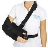 Vive Shoulder Abduction Sling - Immobilizer for Injury Support - pain Relief Arm Pillow for Rotator Cuff, Sublexion, Surgery, Dislocated, Broken Arm - Brace Includes Pocket Strap, Stress Ball, Wedge