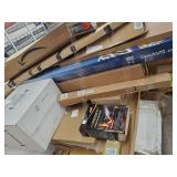 Miscellaneous Pallet: See pictures BBQ KIT, car parts, housewares, Curtain Rods, large mystery boxes